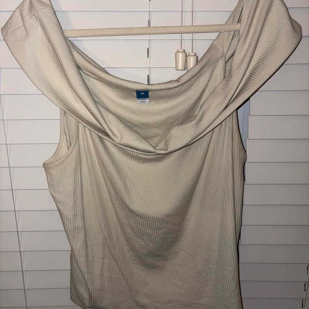 Old Navy Cream Off-Shoulder Blouse